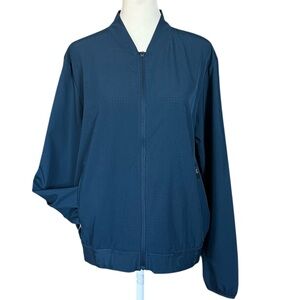 ZYIA Active Chill Note Lightweight Bomber Jacket Navy Size Medium